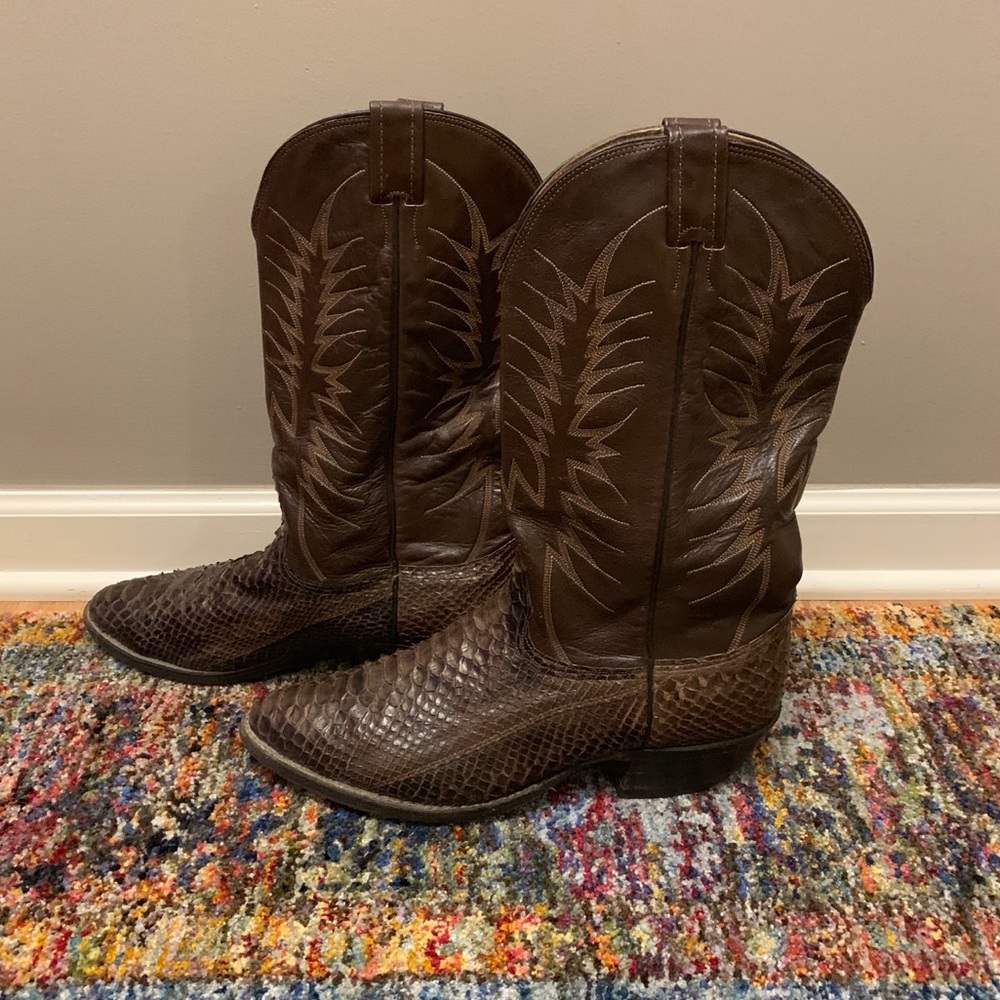 Nocona Men’s Python Cowboy Boots - Brown
